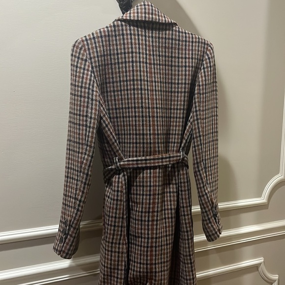 & other stories wool plaid trench coat size 4 - Picture 2 of 3